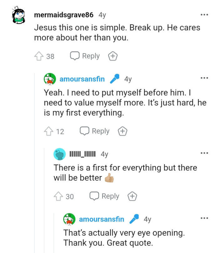 He cares more about the friend.