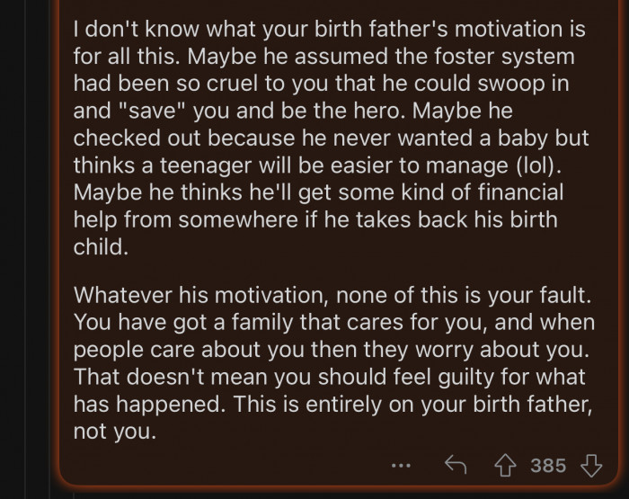 OP should not feel guilty because of his choice.
