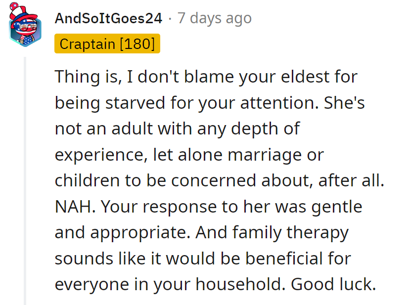 Starved for attention or just craving dad jokes? Family therapy: the perfect recipe for household harmony.