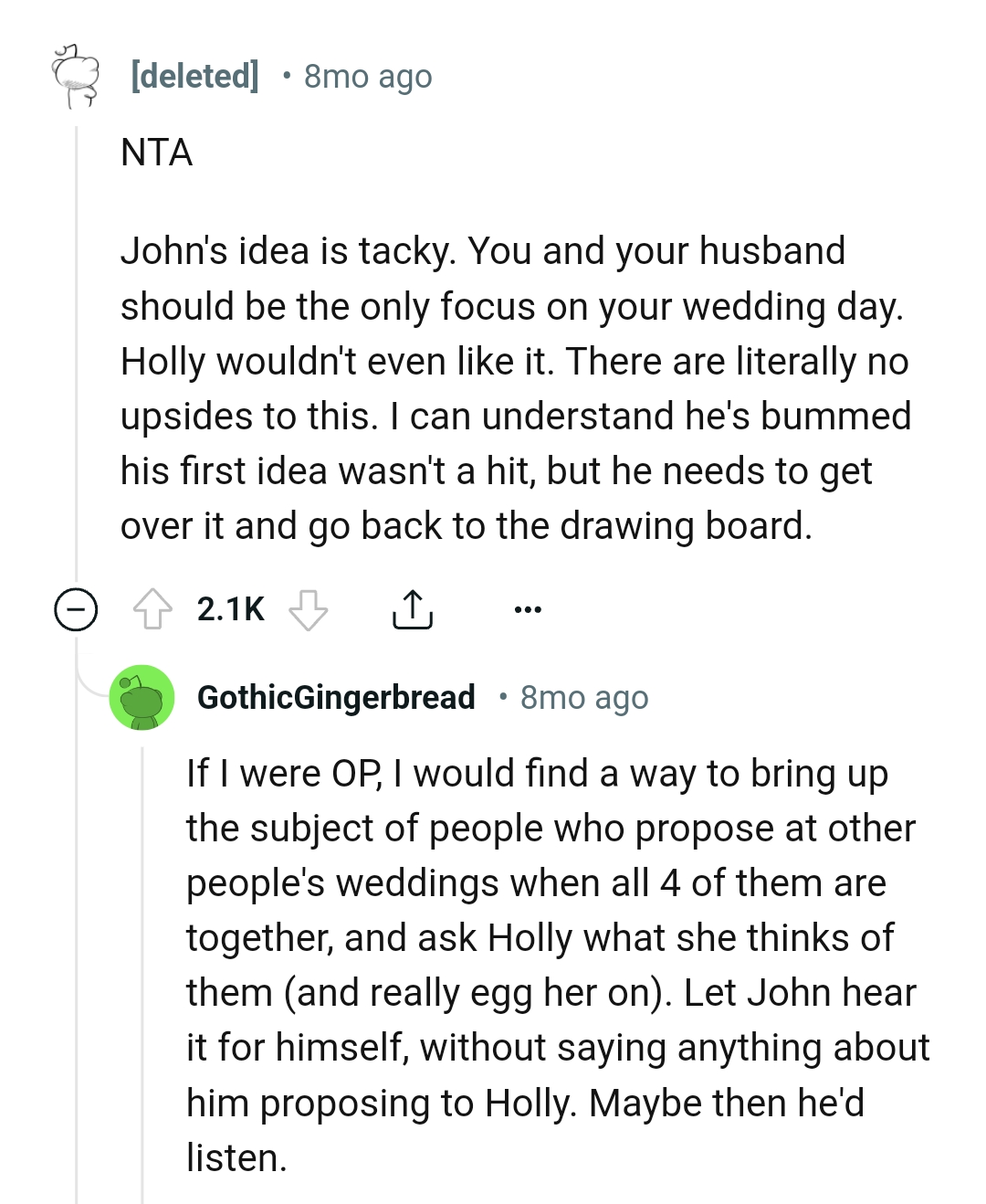 There are literally no upsides to this, as the couple should be the focus of the wedding.