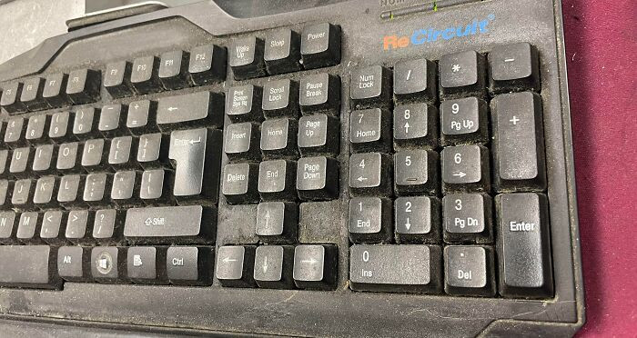 4. The keyboard I must use was handed down to me by the previous technician.