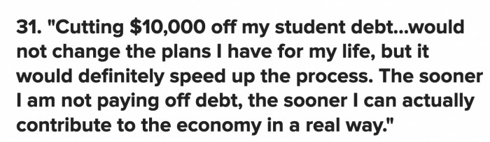Not paying off debt would make you a more productive member of society.