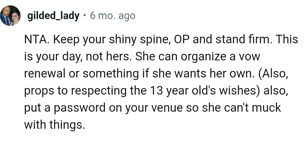 She Can Organize a Vow Renewal or Something