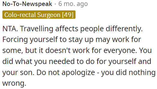 OP did what was best for her and her son.