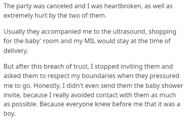 After the huge breach of trust, she stopped inviting them to the things they would usually go to together