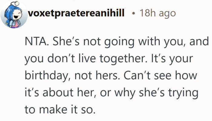 It draws a clear line between personal plans and shared expectations.