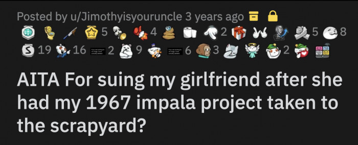 OP was flummoxed and she told him to see it for himself