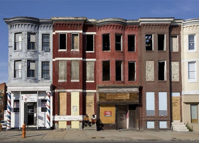 Abandoned Row Houses In Baltimore, Maryland