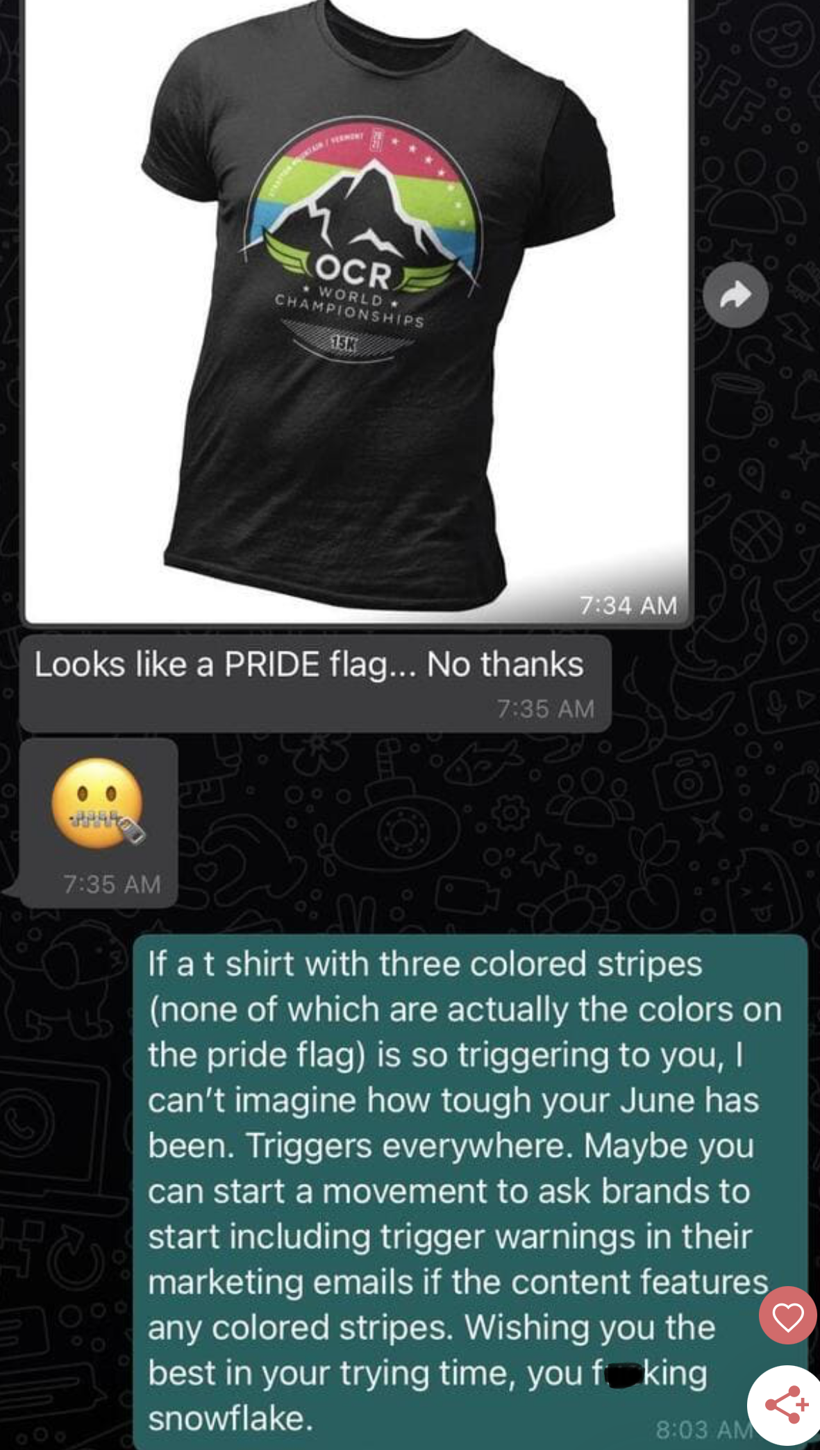 11. Triggered by a shirt? Time to put a warning label on your sensitivity.
