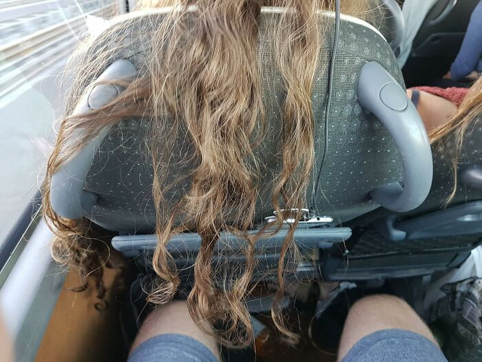 "People Who Hang Their Hair Over Your Lap On Long Bus Rides"