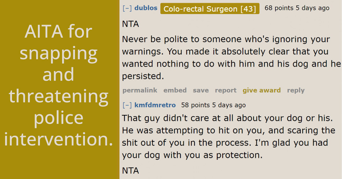 Young Woman Whose Dog Is Aggressive To Other Dogs Snaps At German Shepherd Owner When He Tried To Approach Them