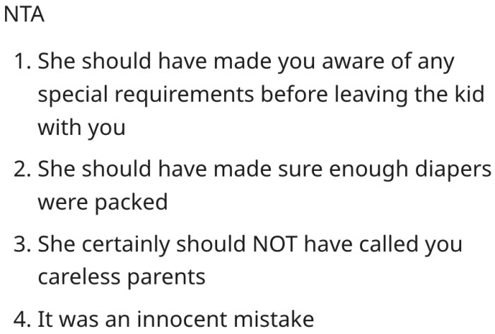3. Most of the blame should be on his sister-in-law.