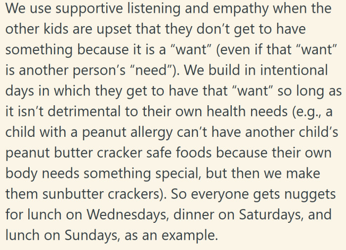 This approach balances empathy with structure—acknowledging every child’s feelings without letting chaos rule the kitchen.