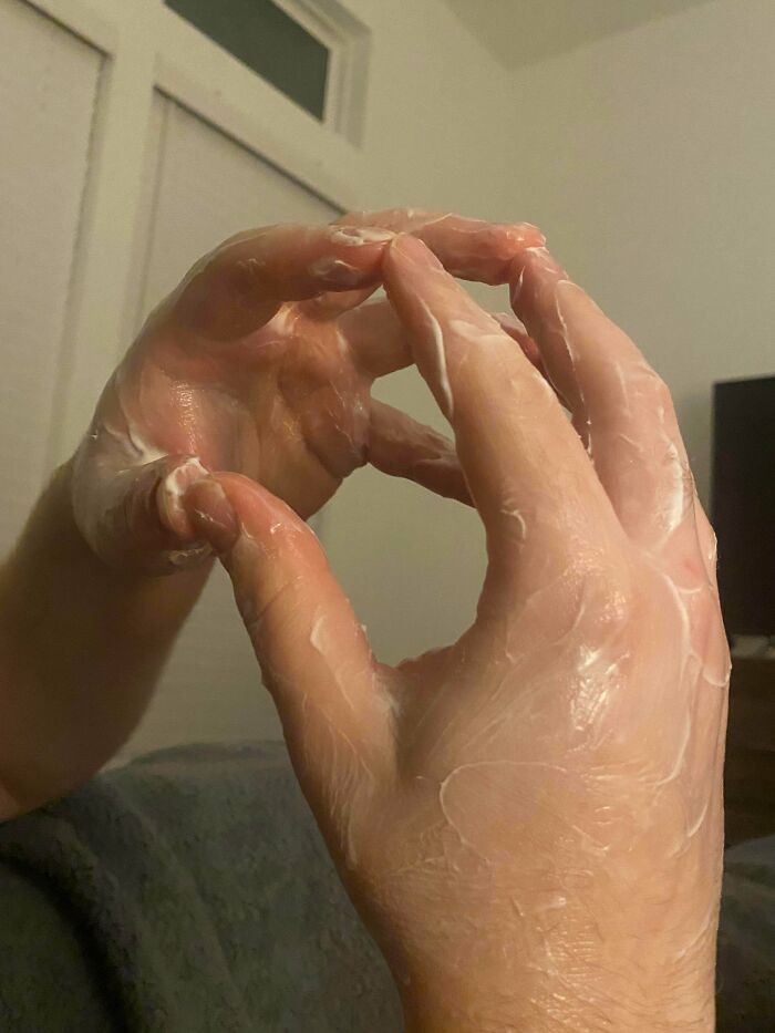 "My Boyfriend Uses An Absurd Amount Of Hand Lotion Before Bed Every Night"