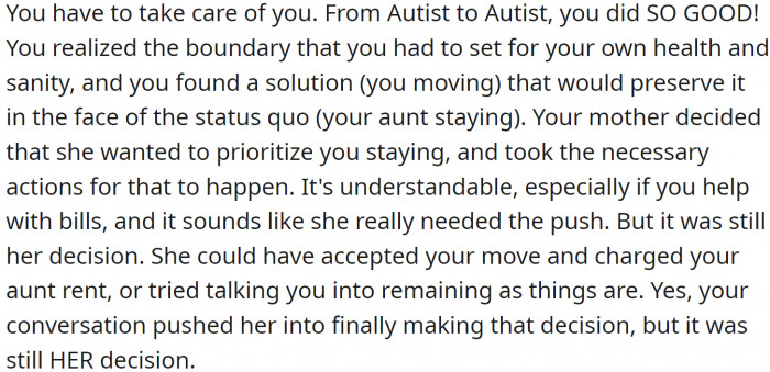 The final decision was made by mom.