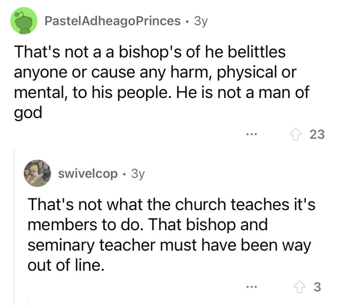 The church members go against what the church teaches.