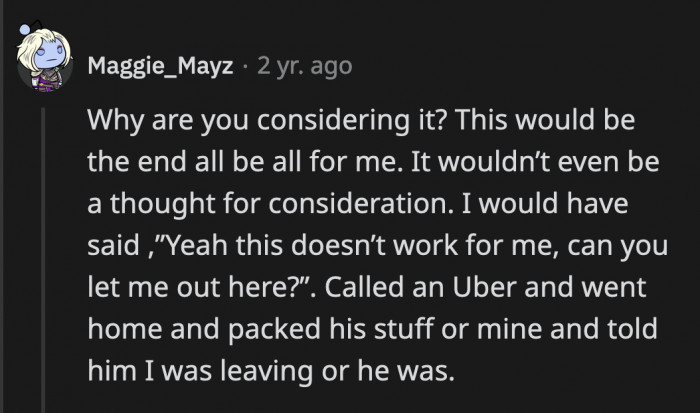 Others said there is nothing to reconsider because what he did would be a deal-breaker for them.