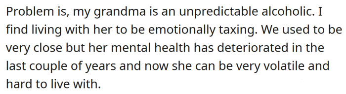 But the OP's grandma is an