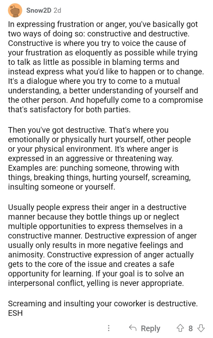 Anger can be constructive or destructive.