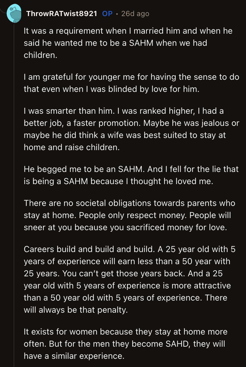 OP explained just how much she sacrificed for her ex-husband. This recent event was another stab in the back.