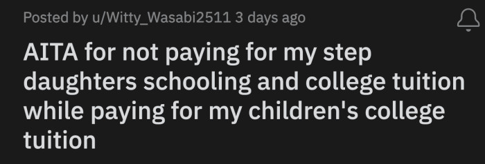 She said OP should do the same for her daughter