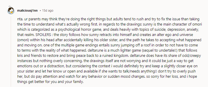 15. I hope things get better for you and your family.