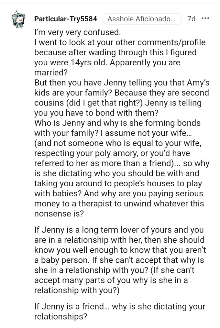 She should know well enough that you aren't a baby person