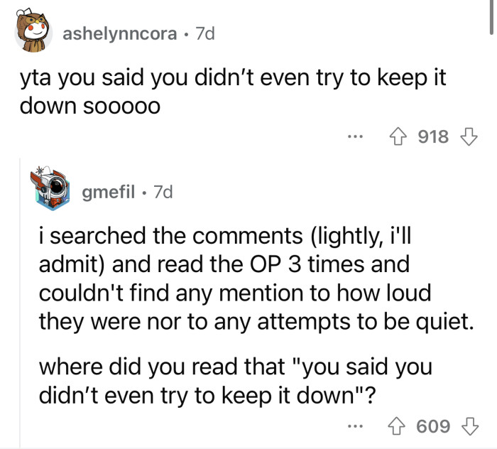 OP acted as if they were home alone.