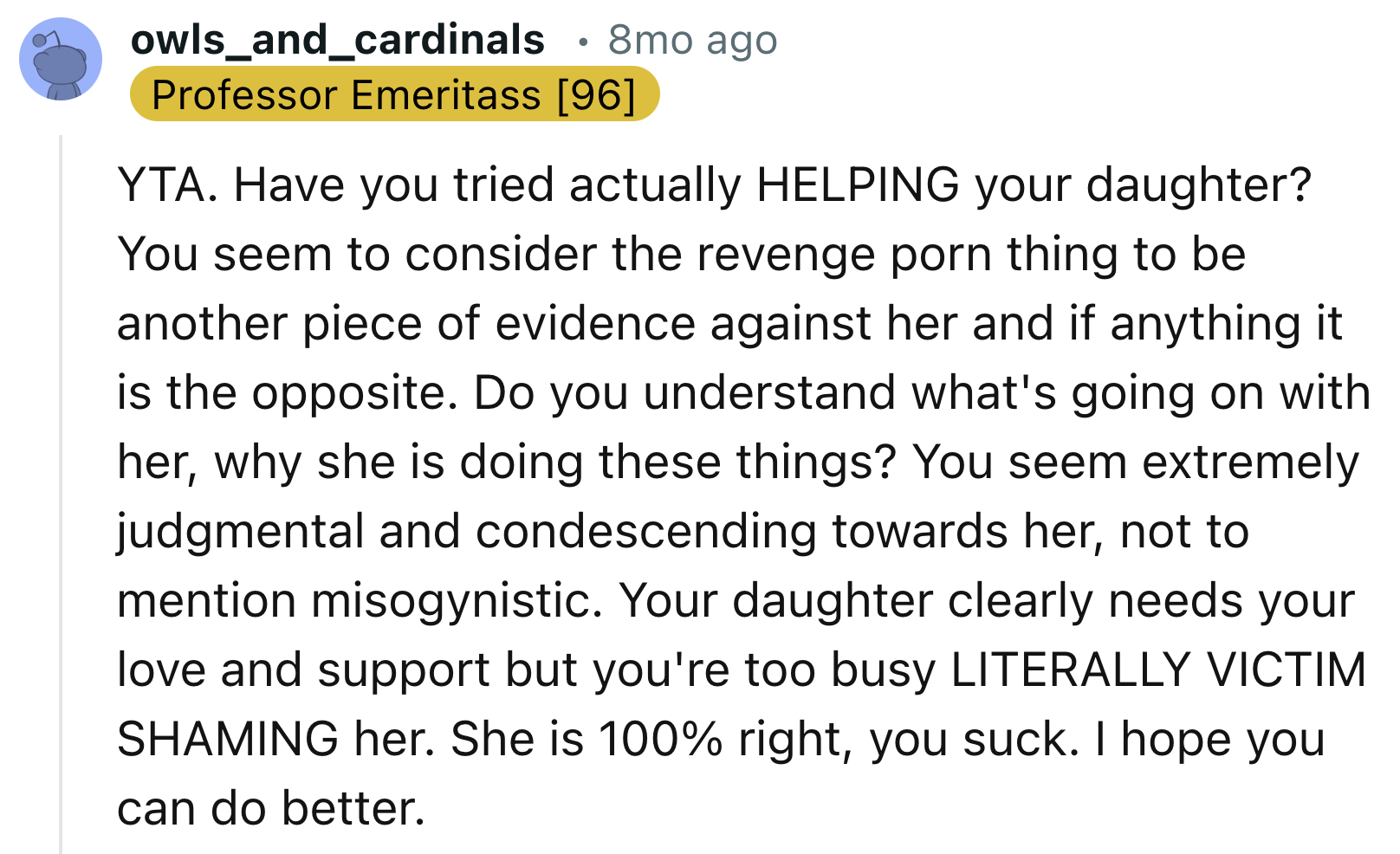 Trying to Help the Daughter