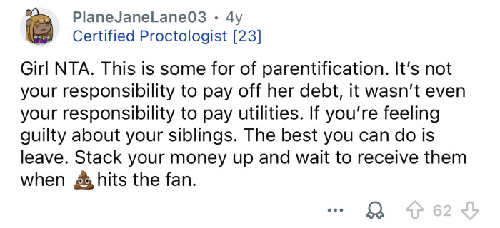 Her debts are not your responsibility.