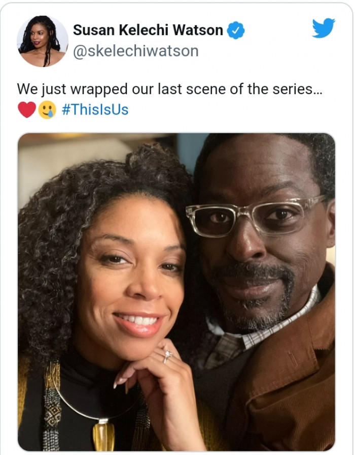 Here they are filming their last scene together for This Is Us.