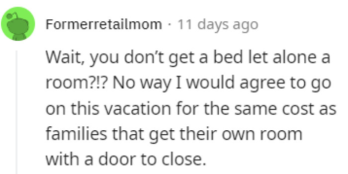 Not even a bed for the couple