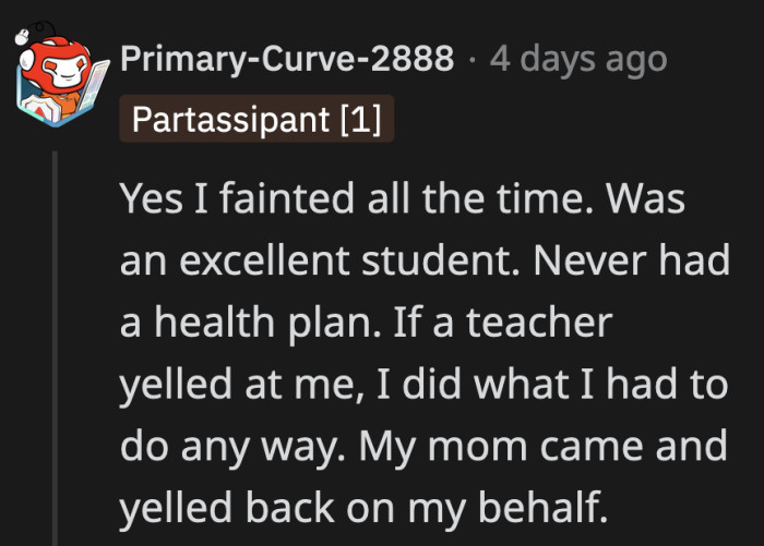 Parents would probably do what OP did given the situation