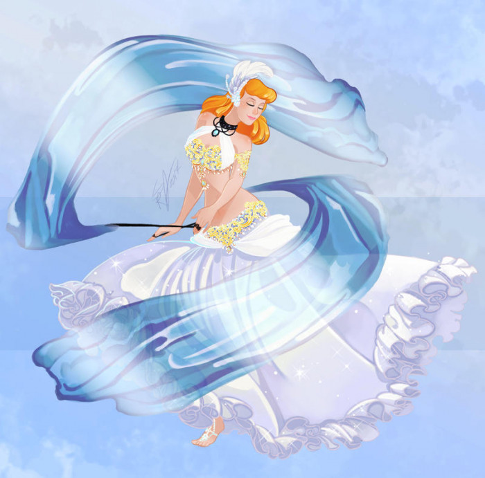 7. Disney's Cinderella as a Belly Dancer: Veil Poi