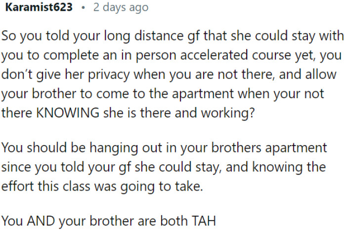 ОП и његов брат су криви у овој ситуацији.