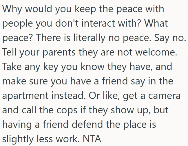 OP needs to say no to unwanted guests and protect his space.