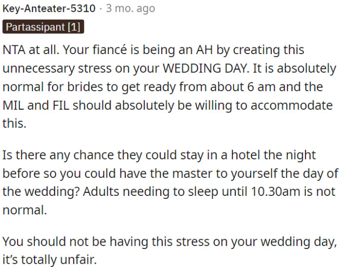 OP's fiancé is being unreasonable