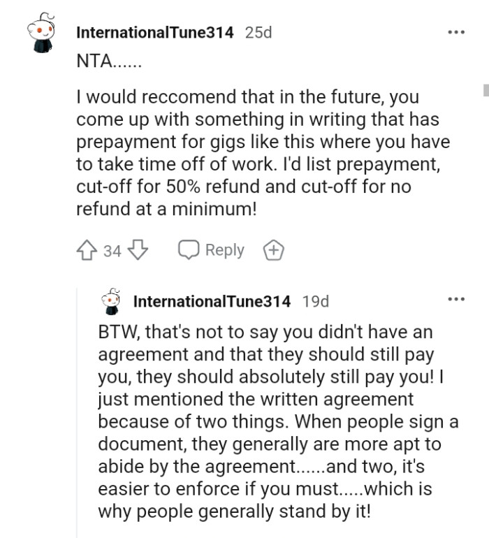 The OP should come up with things like this in writing