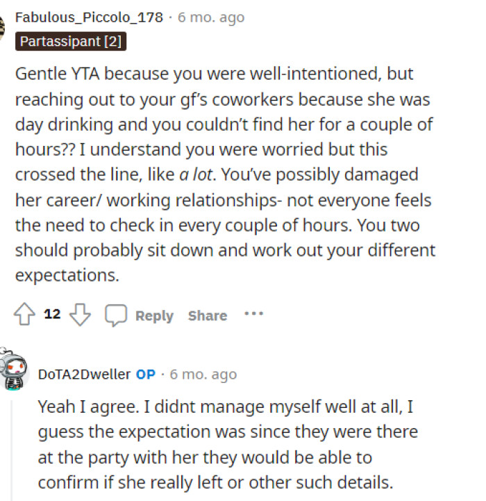 Many people told him that they understood he had good intentions, but it seemed like he overstepped a bit by contacting the employer.