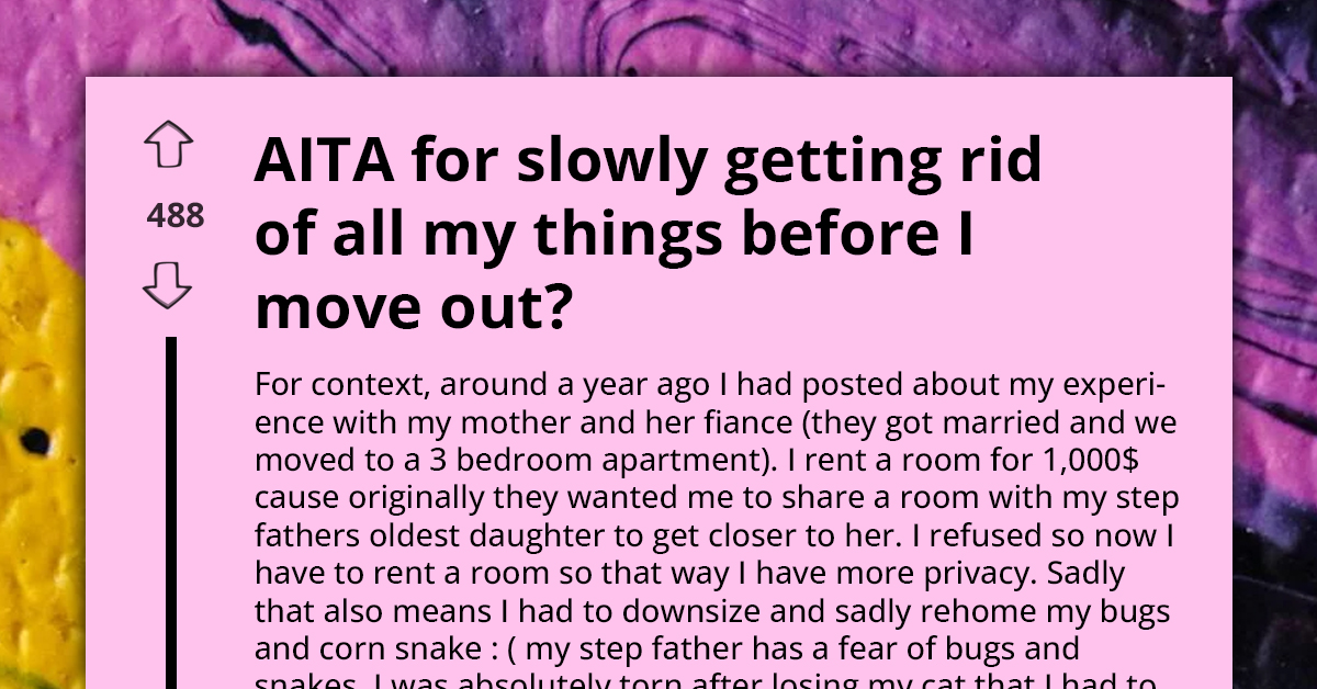 AITA For Quietly Selling My Stuff Before Moving Out