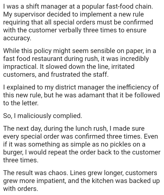 All special orders must be confirmed with the customer verbally three times to ensure accuracy