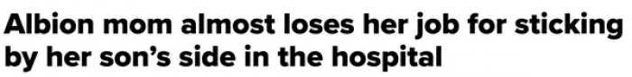 11. Crystal Fisher had to rush her son to the ER because he had a fever and low oxygen.