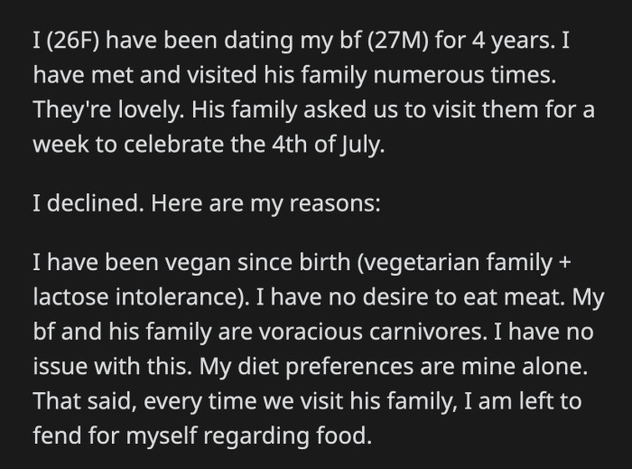 Staying at a hotel wasn't an option, as her boyfriend's family lives in a relatively remote area.