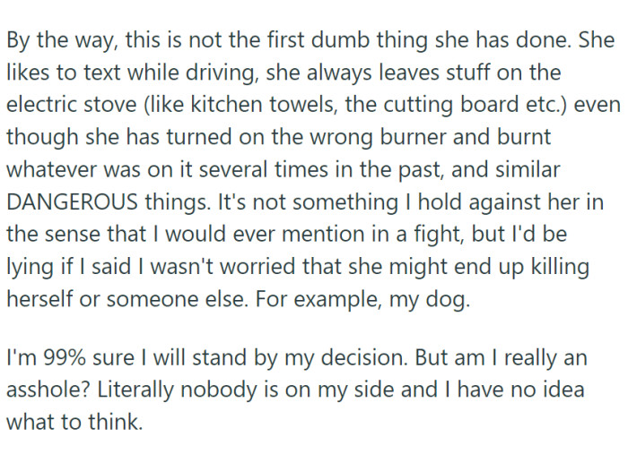 There is a long list of things that bother OP: