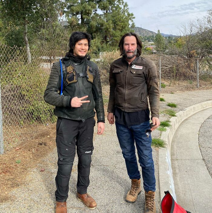 "Met Keanu Reeves While Riding Today"