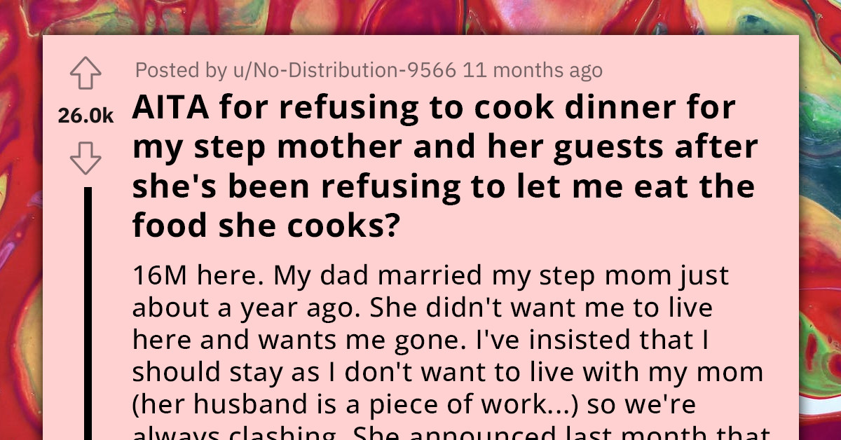 Teenager's Stepmom Upset After He Declines To Cook For Her Following A Family Emergency, Despite Her Not Allowing Him To Eat The Food She Prepares