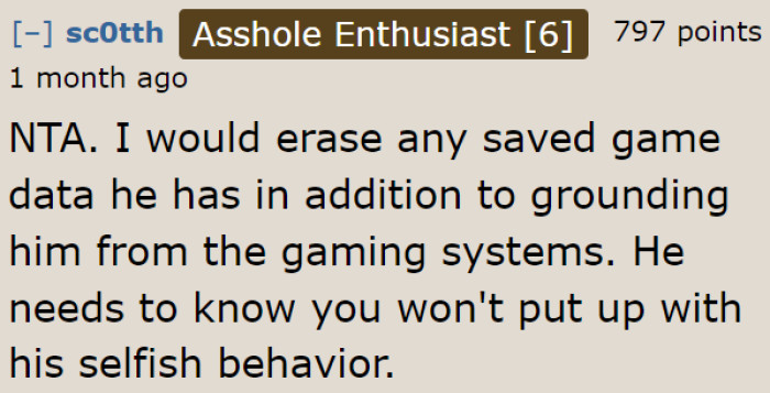Some Redditors believe that the OP also needs to delete his progress.
