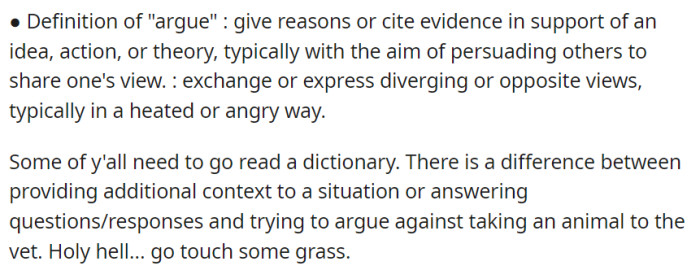 OP expresses frustration with individuals who fail to understand the distinction between providing additional context and engaging in argumentative behavior.