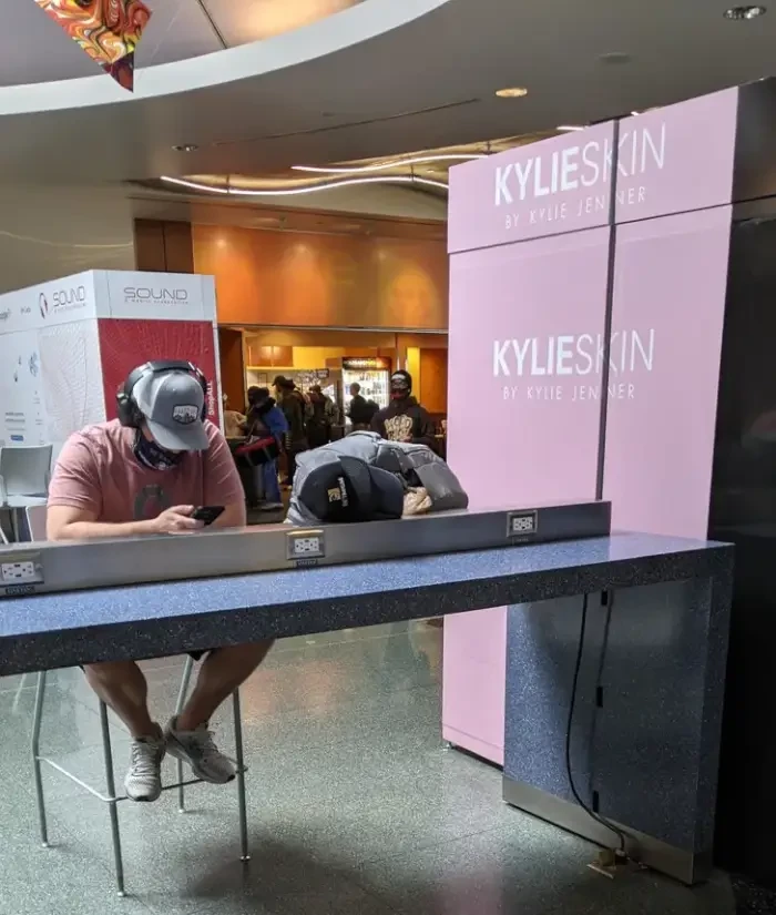 15. This person's bag looks like a guy who's sleeping.