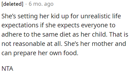 OP's friend is being unreasonable by expecting everyone to follow her child's diet.
